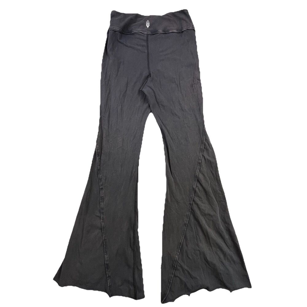 FP Free People Movement Flare Leggings Medium Gray Slit Leg Stretch - Picture 7 of 12